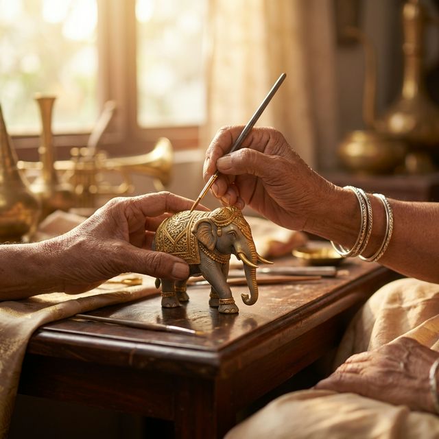 Artisan painting a Jasira 3D printed miniature
